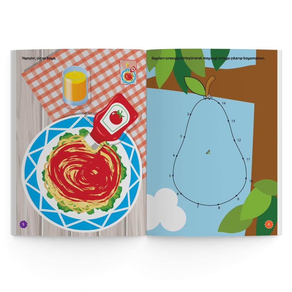 İlk Sticker Kitabım Seti 2-4 Yaş / Yapıştır-Çiz-Boya