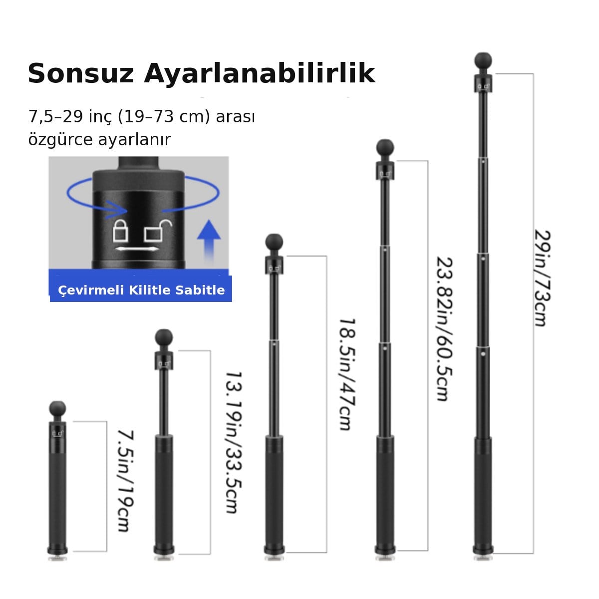 Teleskopik Kamera Tutucu