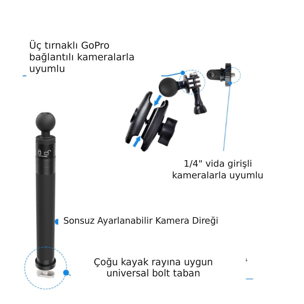 Teleskopik Kamera Tutucu