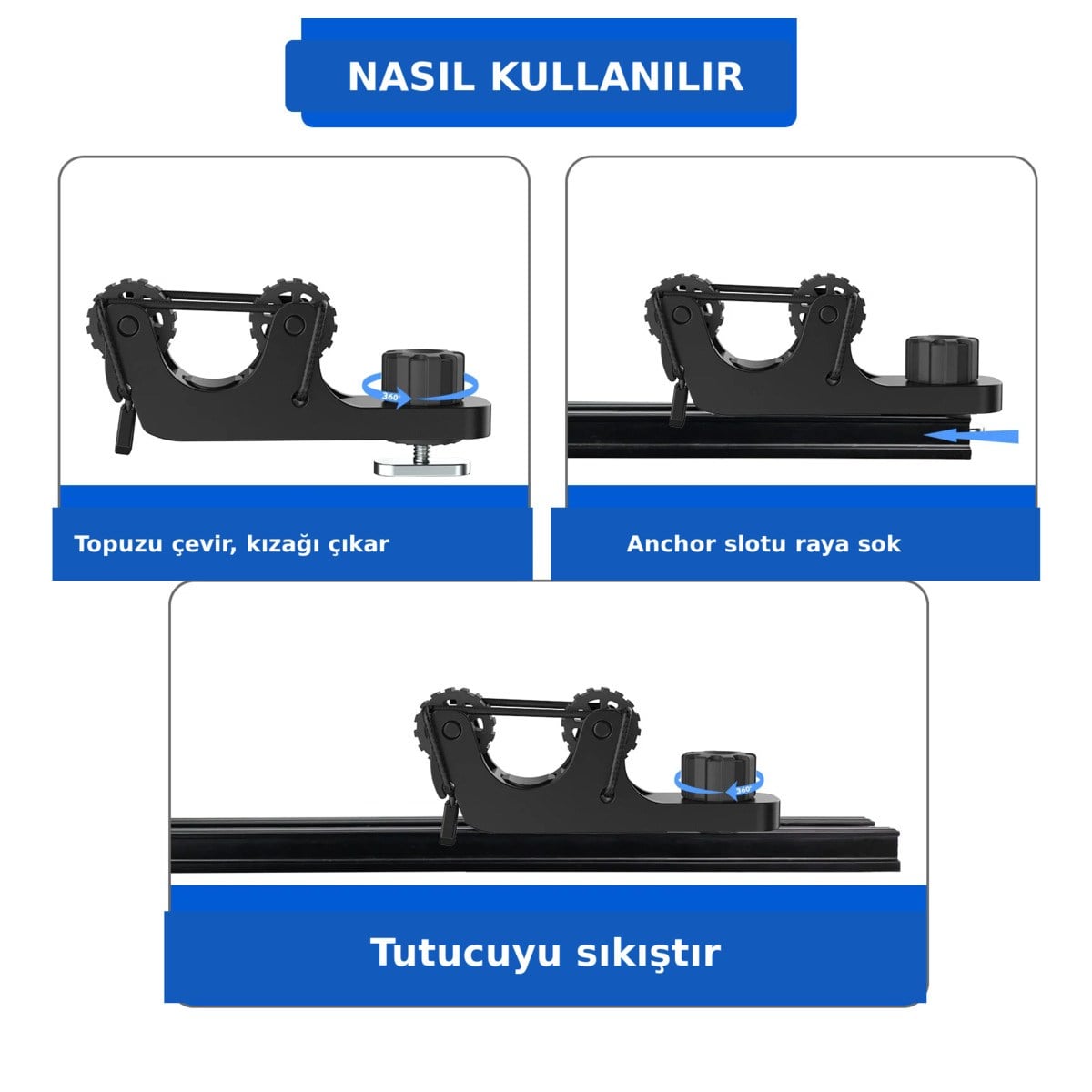 Uzun Tekerlekli Kano Kürek Tutucu