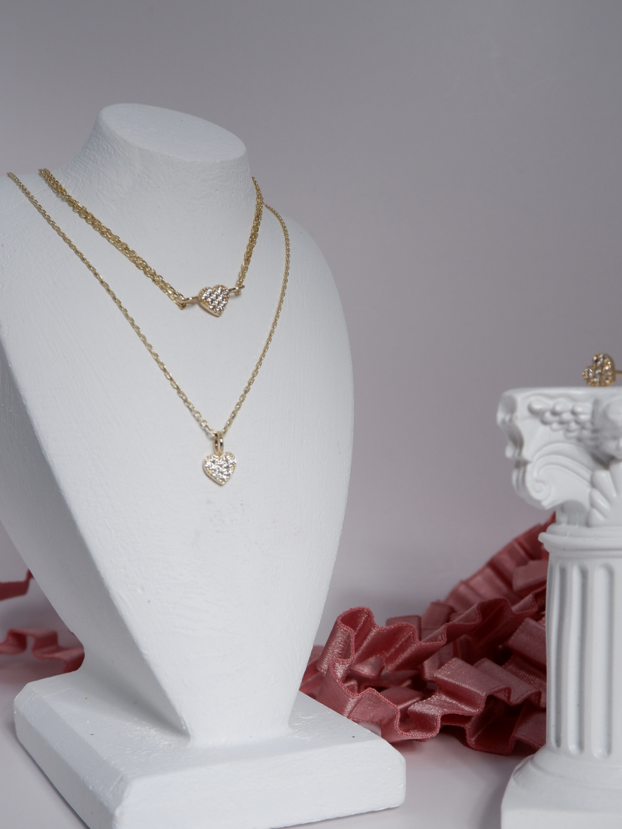 14 Ayar Altın Kalp Set