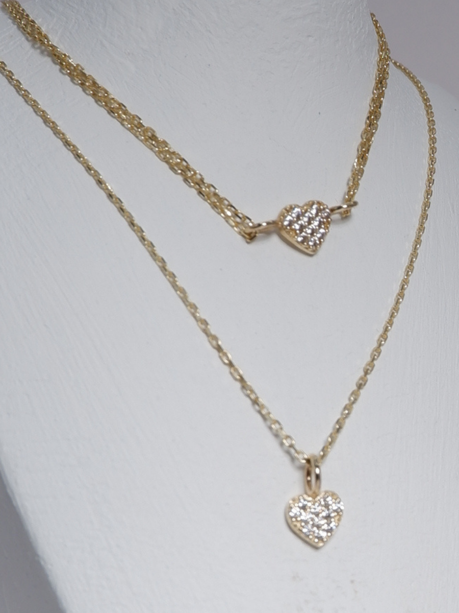 14 Ayar Altın Kalp Set