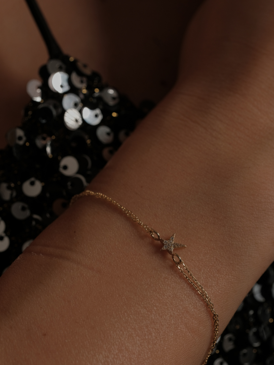 14 Ayar Altın Mini Yıldız Bileklik