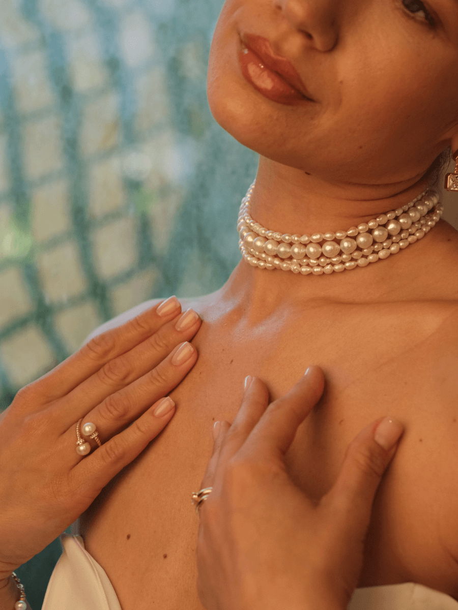 Amour Çoklu İnci Choker