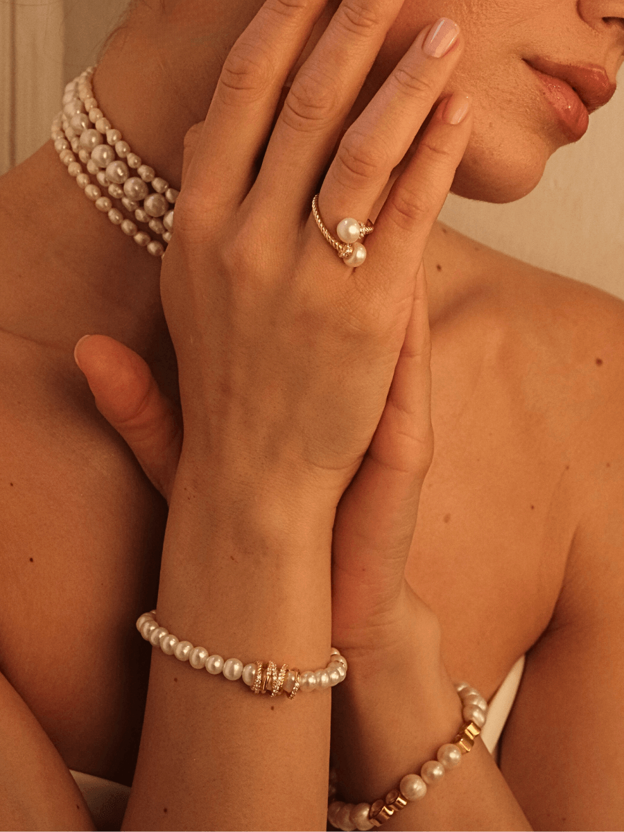 Amour Kafesli İnci Bileklik