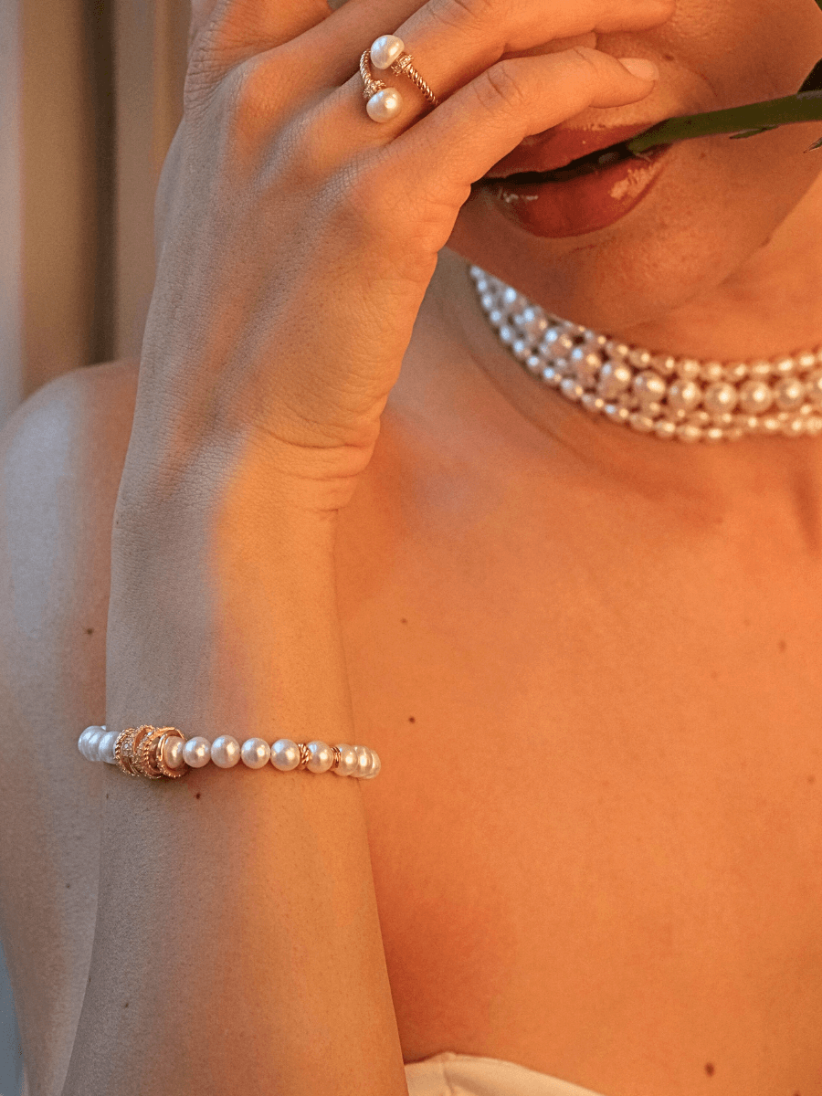 Amour Kafesli İnci Bileklik