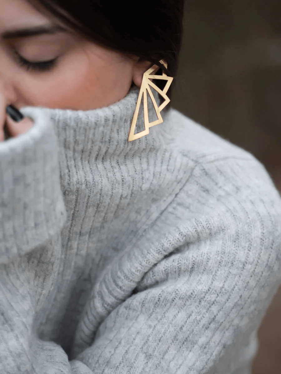 Asimetrik Üçgen Küpe