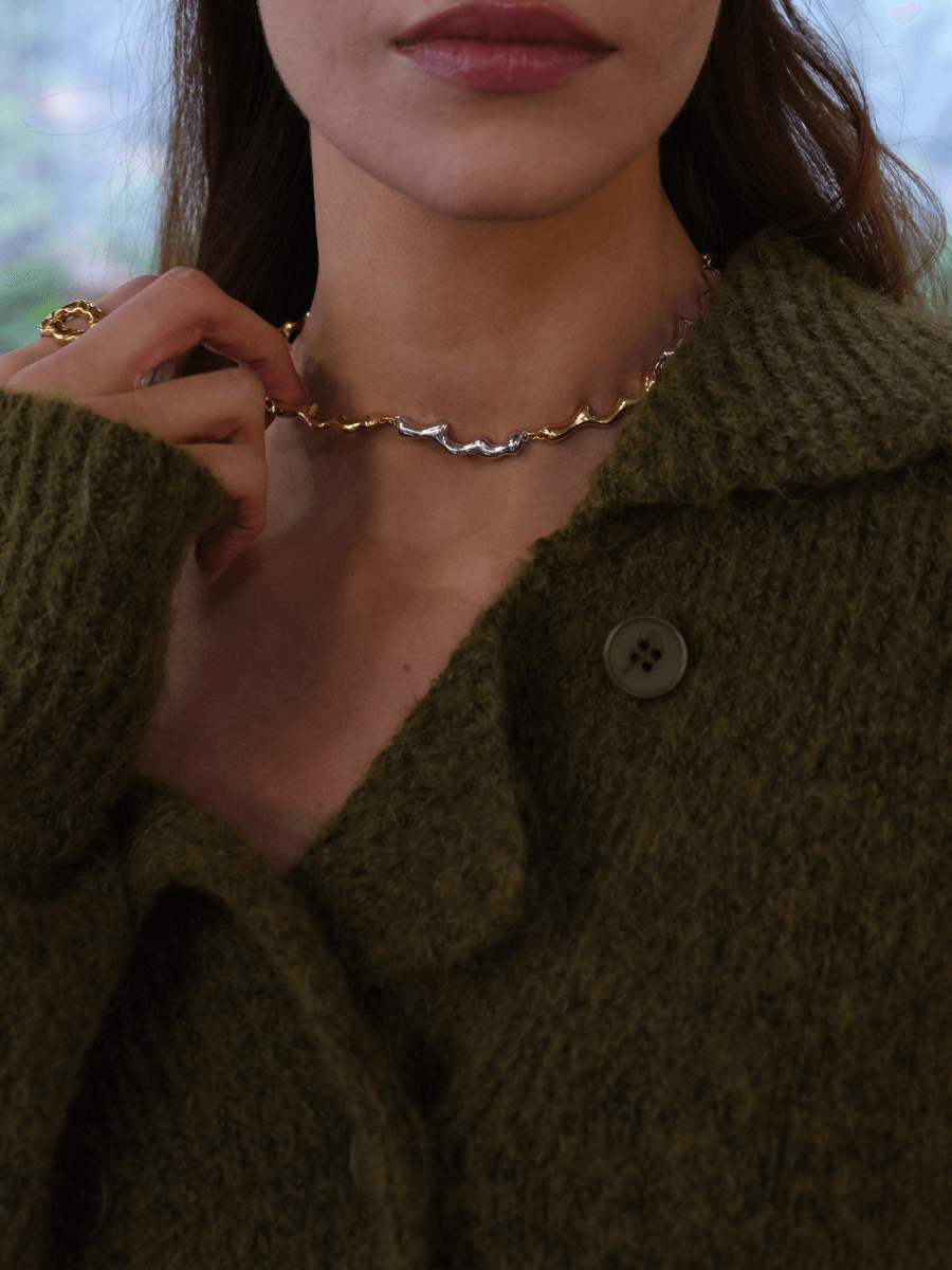 Çift Renk Damla Kolye Choker