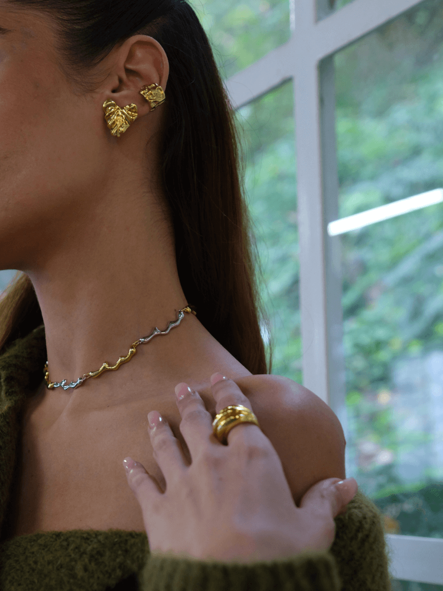 Çift Renk Damla Kolye Choker