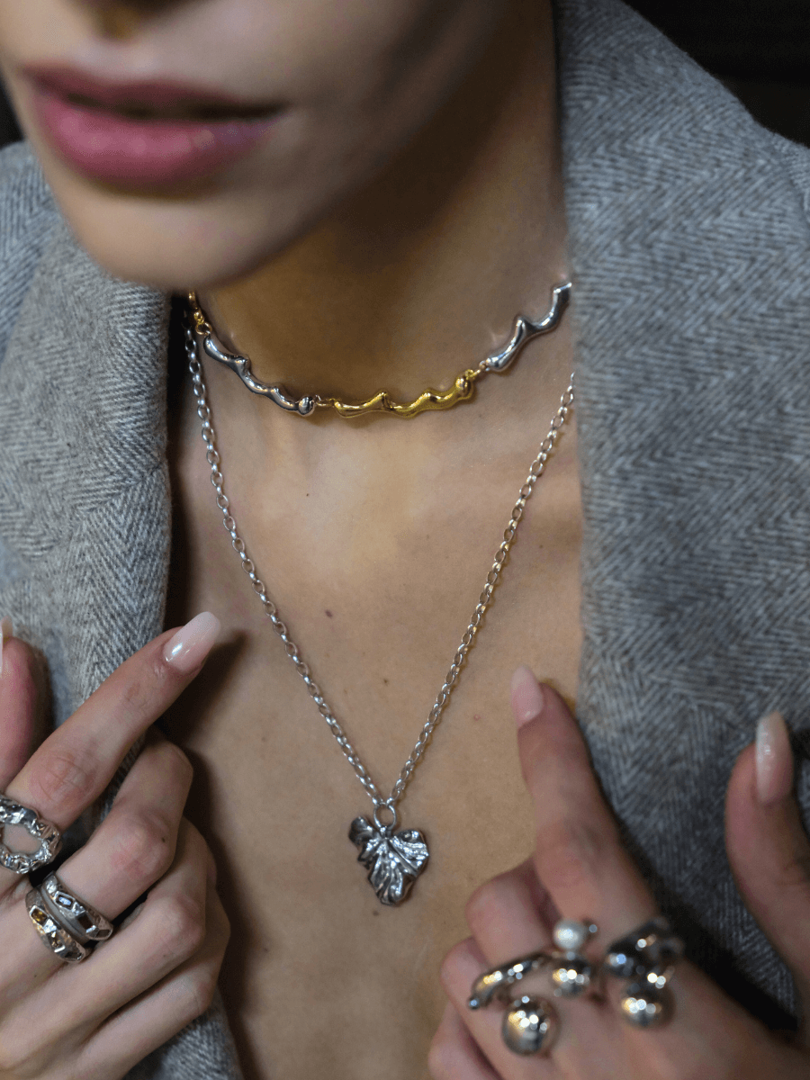 Çift Renk Damla Kolye Choker