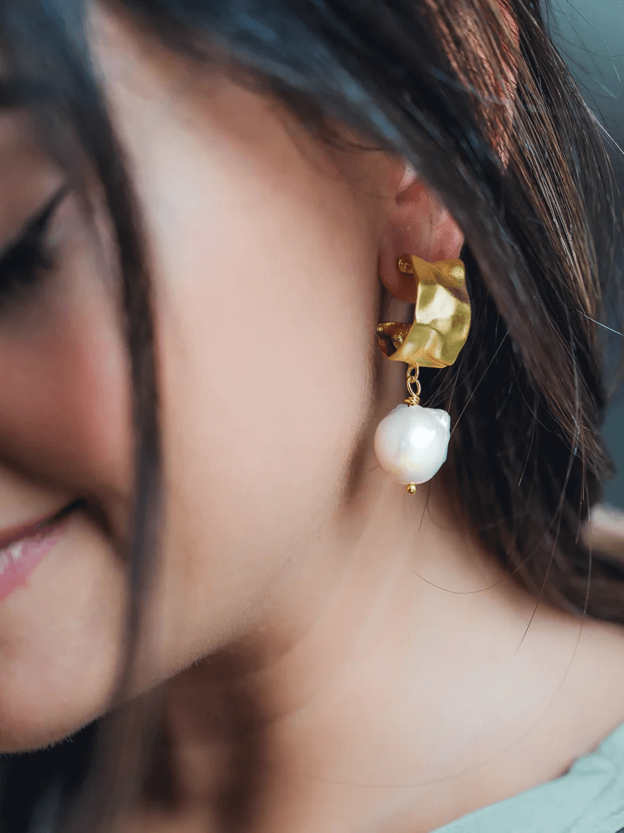 Cora İncili Halka Küpe