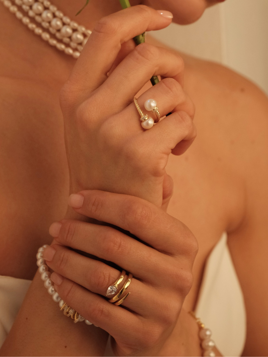 Damla Taşlı Yılan Yüzük