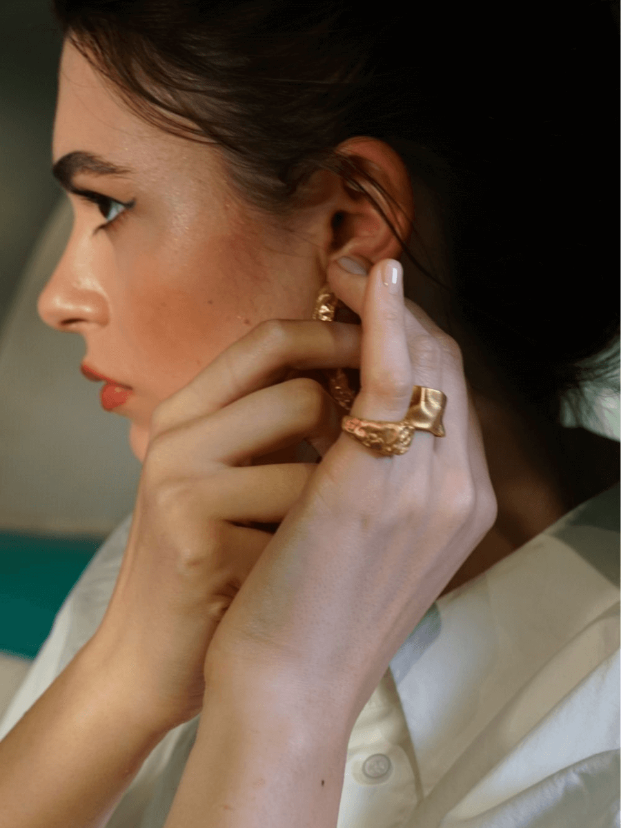 Deka Amorf Dikdörtgen Yüzük