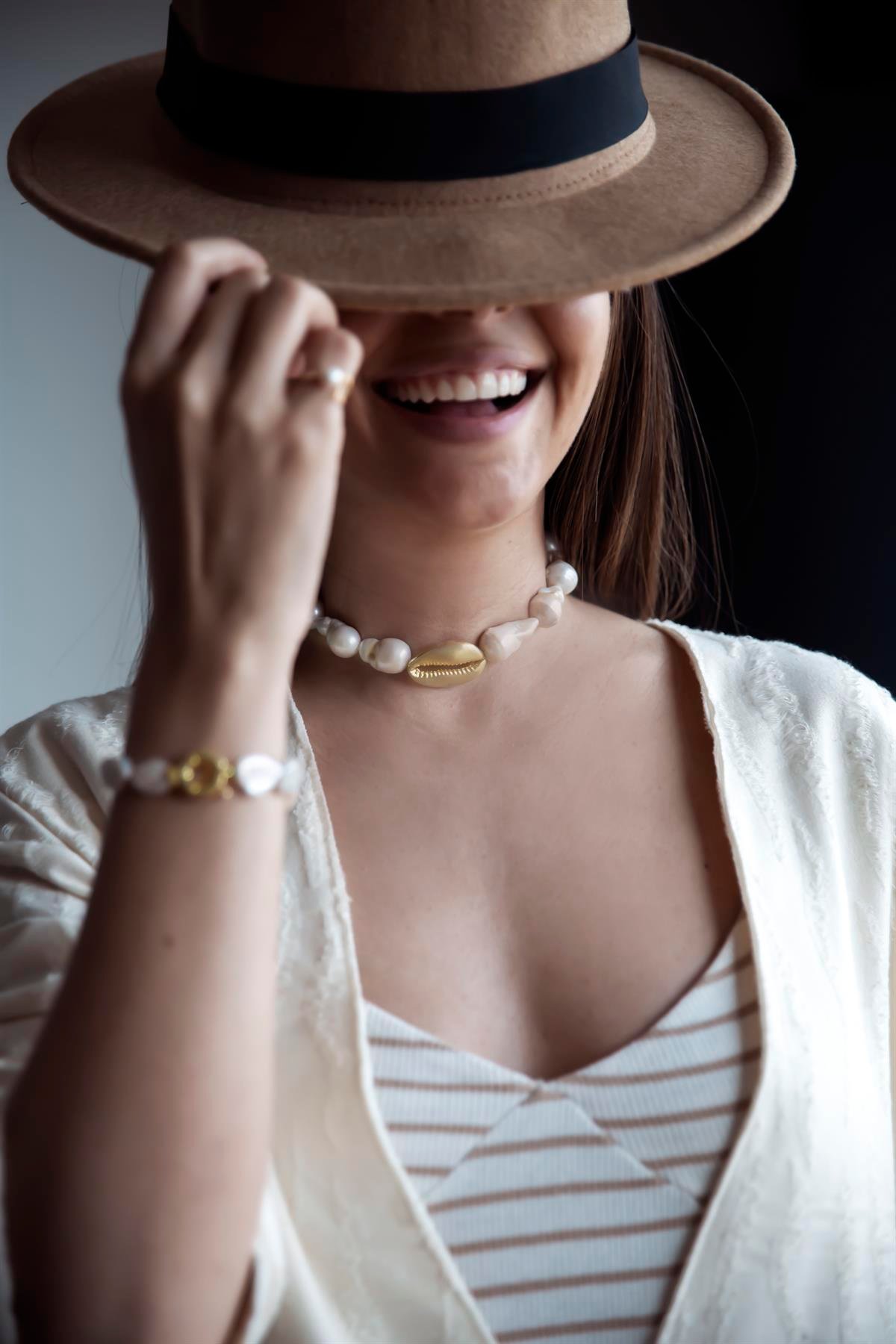 Deniz Kabuğu Barok İnci Choker