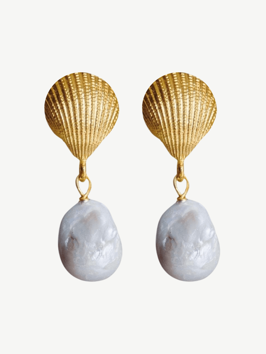 Deniz Kabuğu Barok İnci Küpe