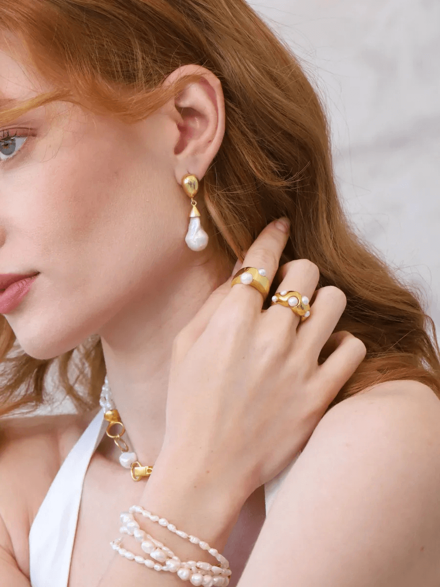 Depi Büyük Barok İnci Küpe