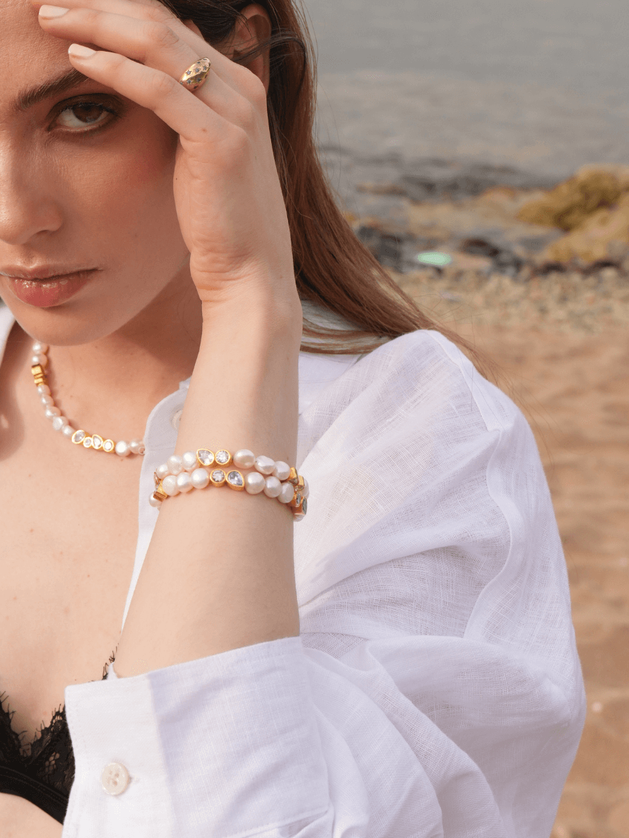 Diana Taşlı İnci Bileklik