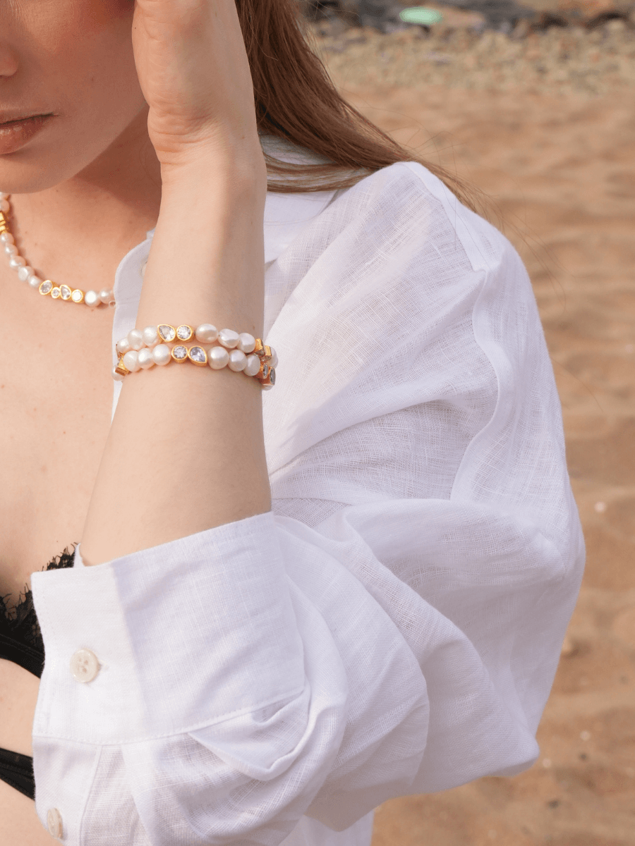 Diana Taşlı İnci Bileklik