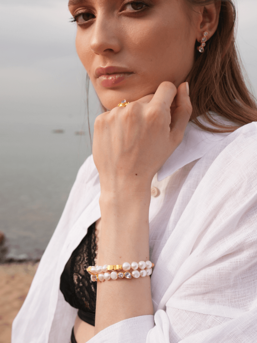 Diana Taşlı İnci Bileklik