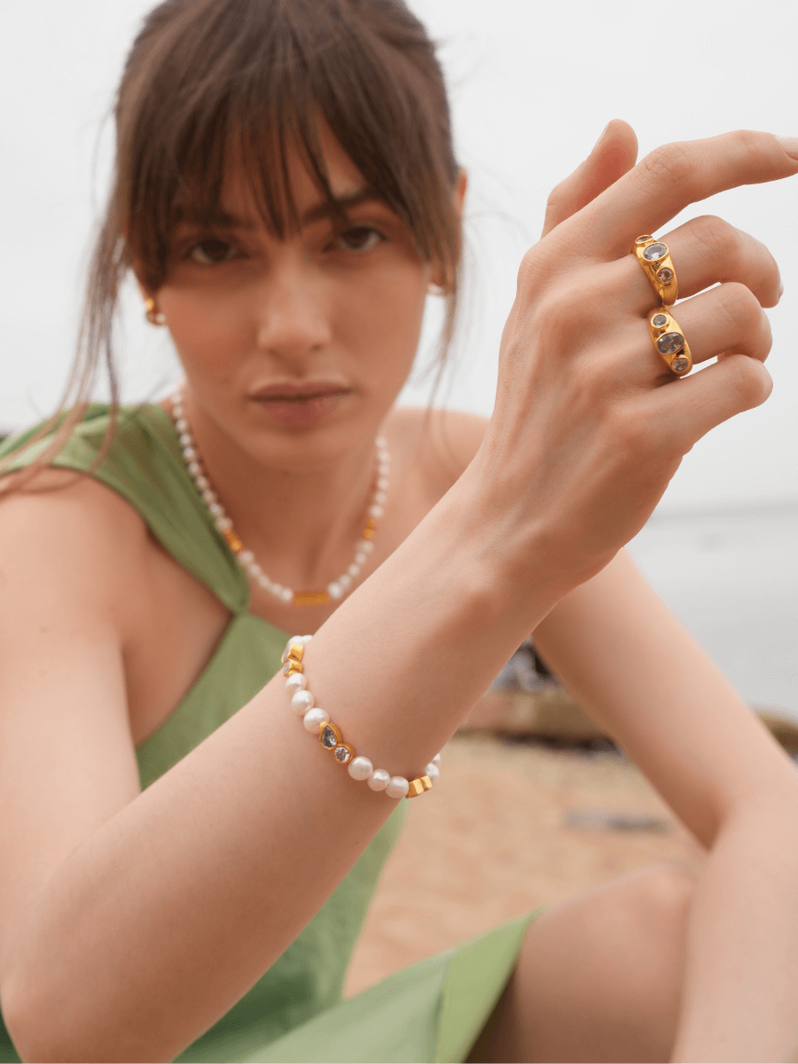 Diana Taşlı İnci Bileklik