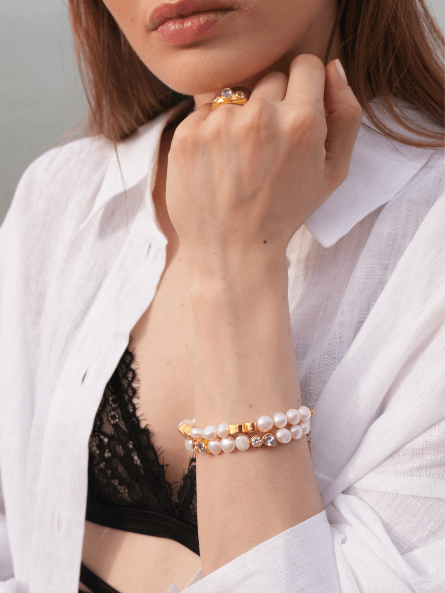 Diana Taşlı İnci Bileklik