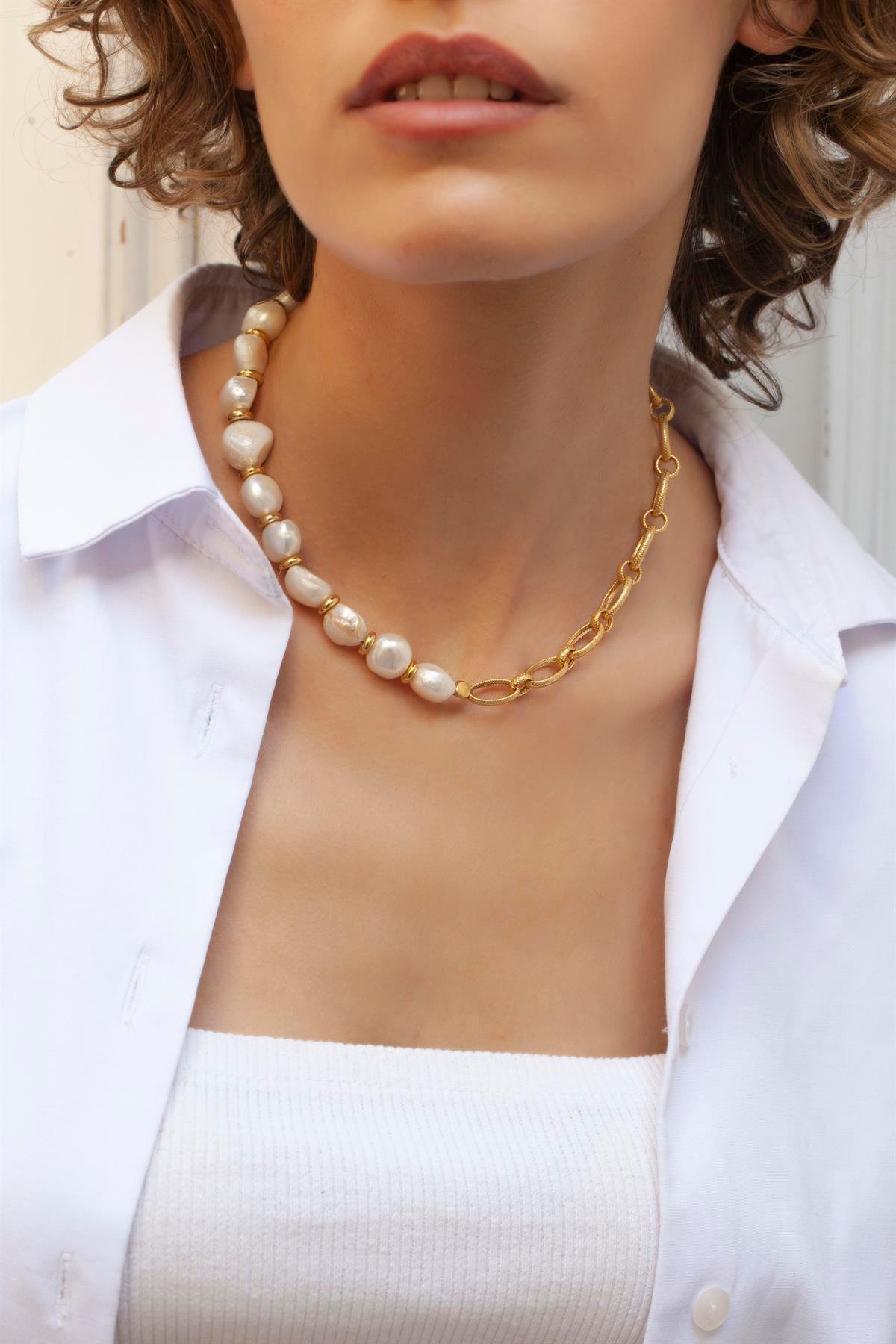 Enna Zincir Barok İnci Kolye