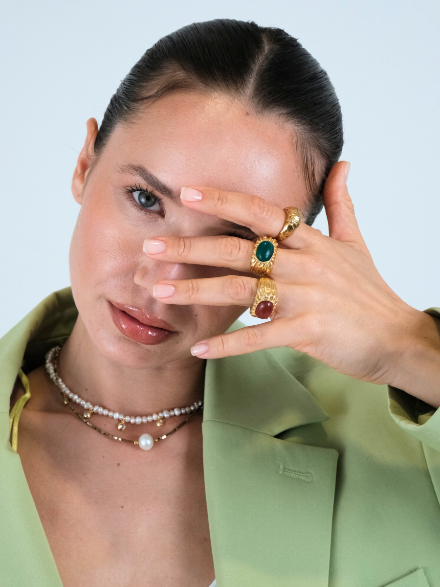 Eos Kehribar Taşlı Yüzük