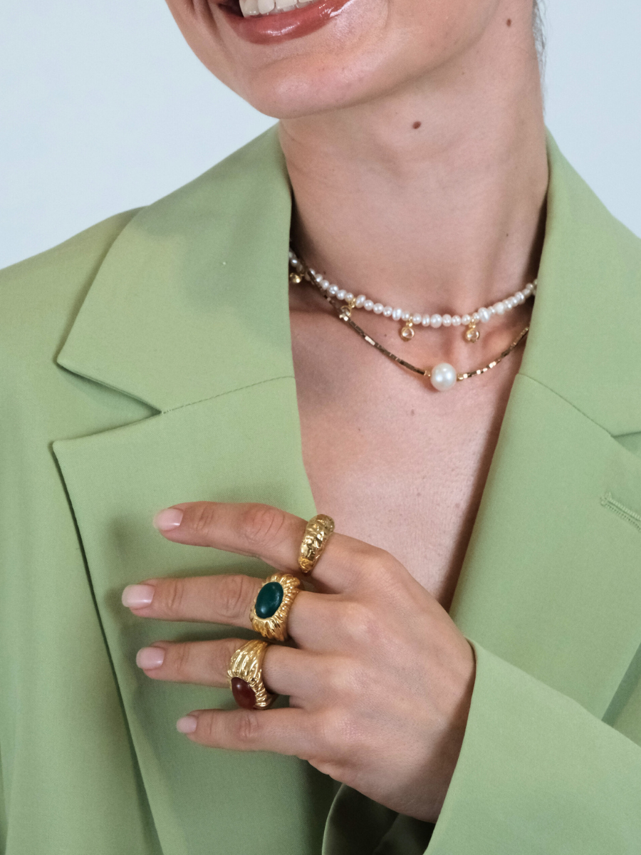 Eos Kehribar Taşlı Yüzük