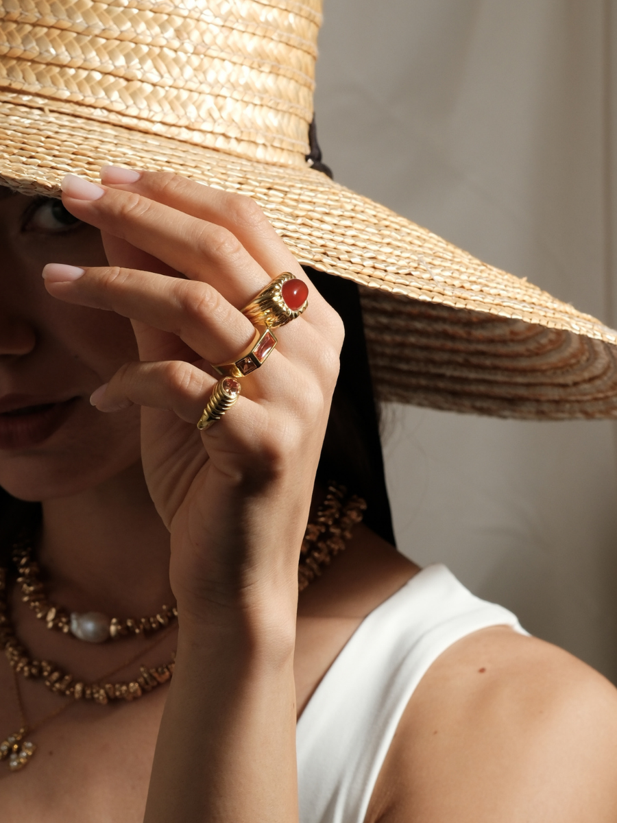 Eos Kehribar Taşlı Yüzük