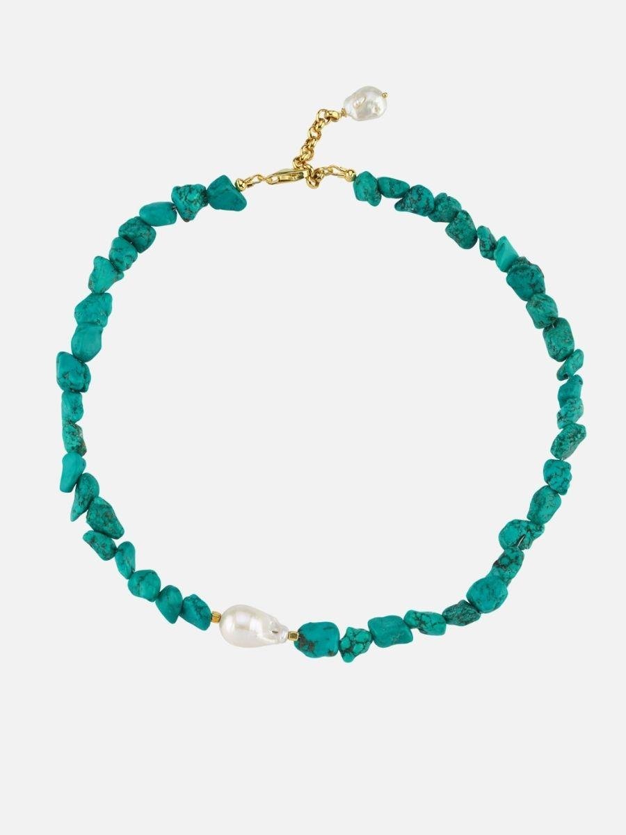 Ephyra Barok İncili Turkuaz Kolye