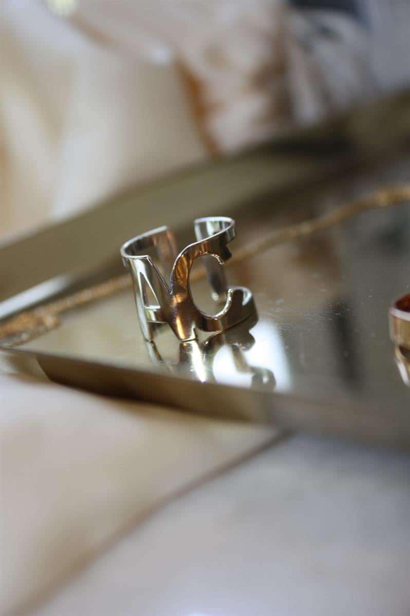 Harf Kesimli Özel Tasarım Yüzük