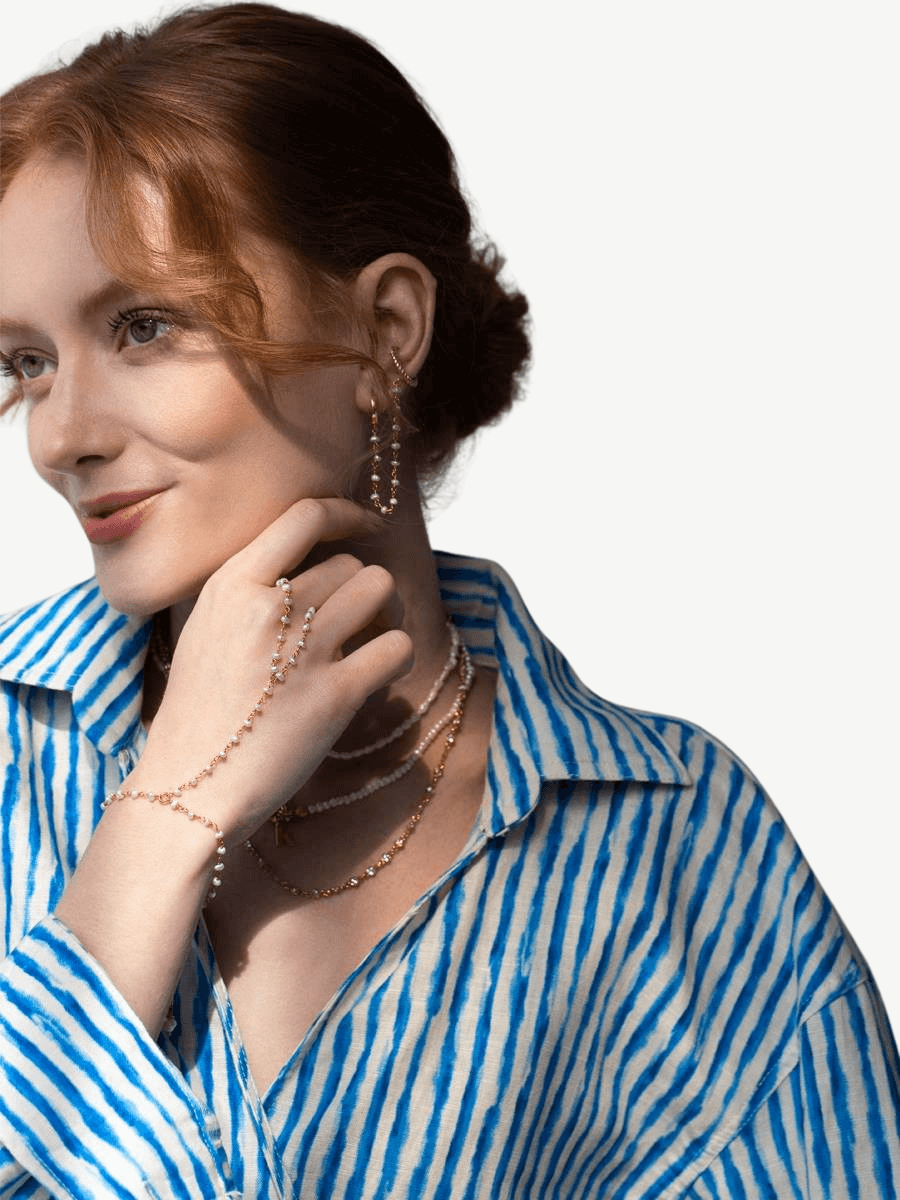 İkili İncili Kıkırdak Küpe