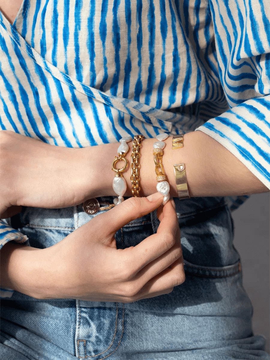 İnci Kilitli Bileklik