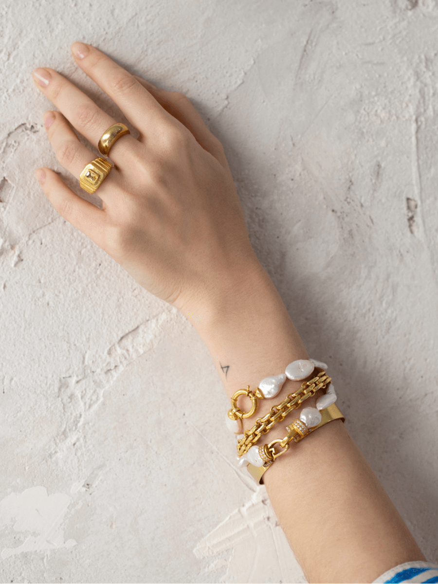 İnci Kilitli Bileklik