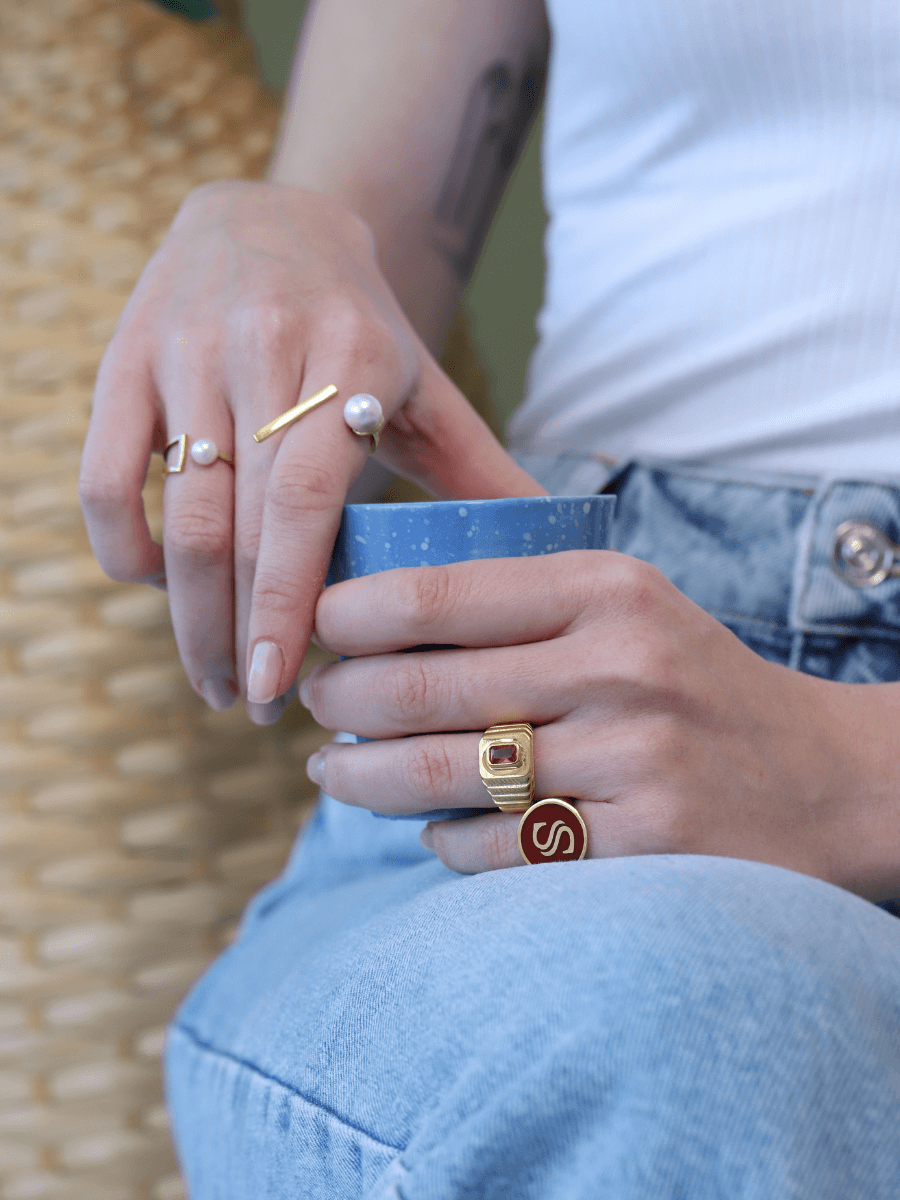 İncili Şerit Yüzük