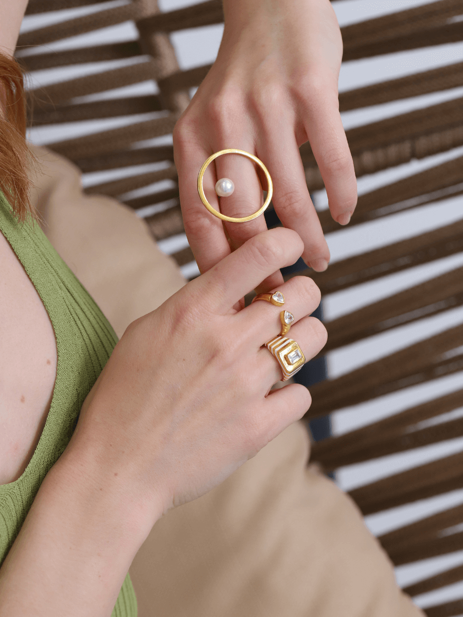 İncili Yuvarlak Yüzük