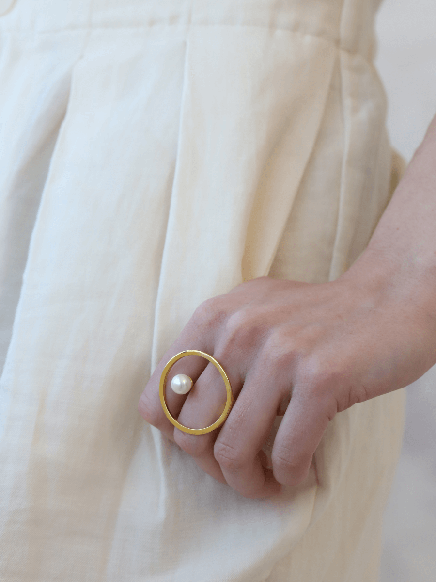 İncili Yuvarlak Yüzük