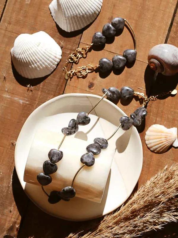 Kalpli Onyx Taşlı Kolye