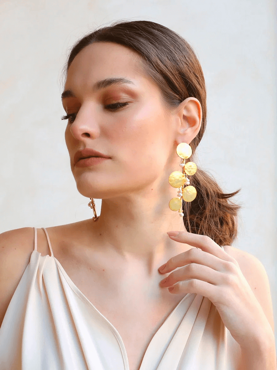 Kum İnci Salkım Küpe