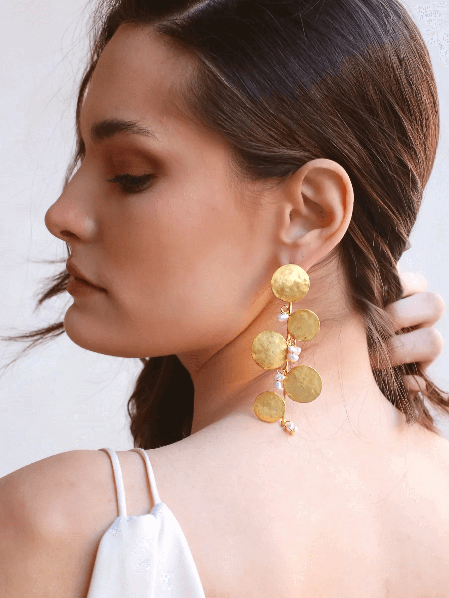 Kum İnci Salkım Küpe