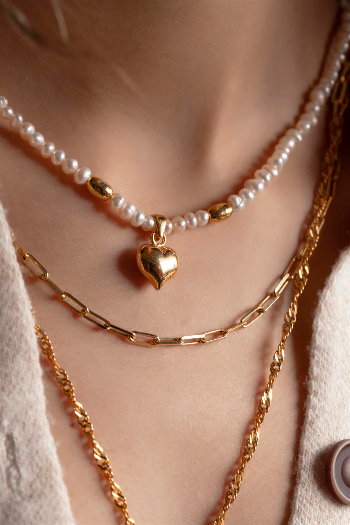 Letsy Kalp İnci Kolye