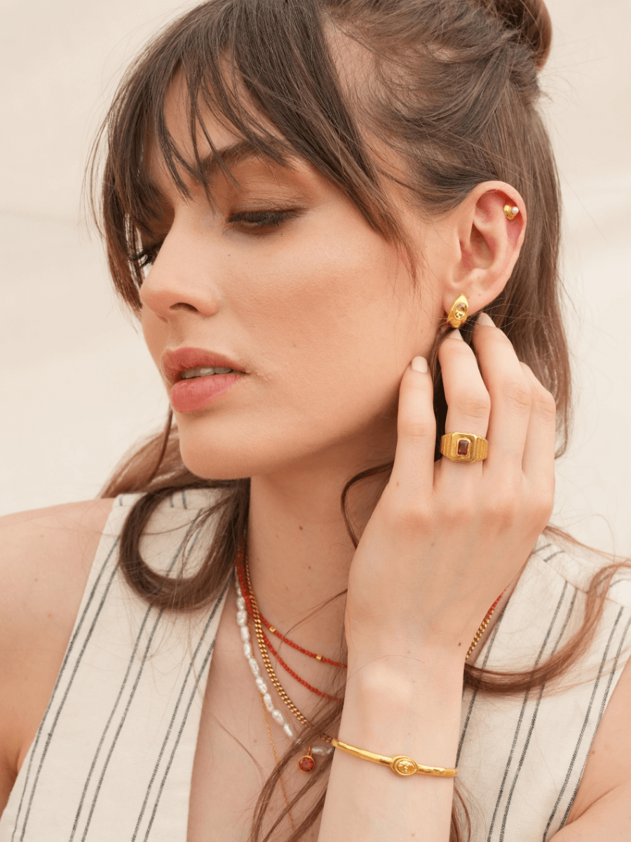 Lina Damla Taşlı Küpe