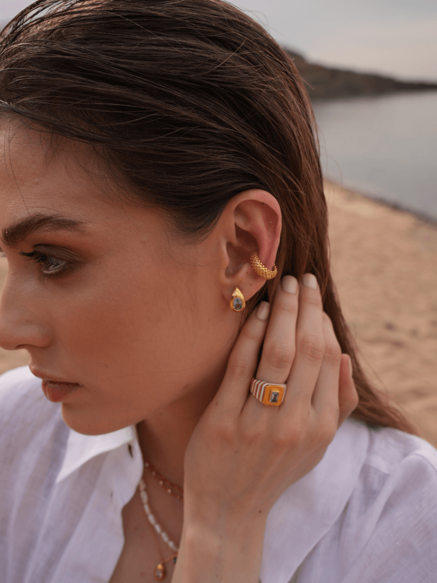 Lina Damla Taşlı Küpe