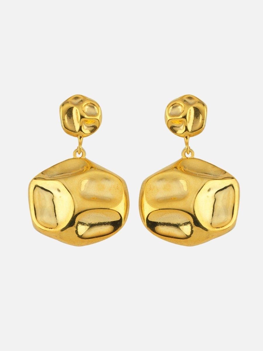 Lora Sallantılı Yuvarlak Amorf Küpe