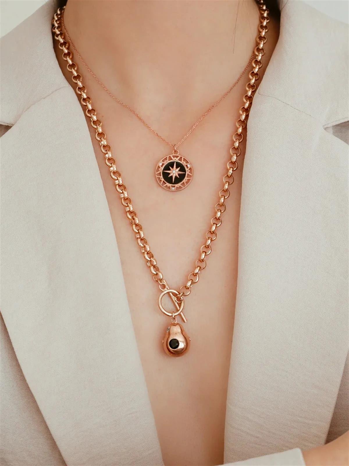 Mineli Kutup Yıldız Kolye