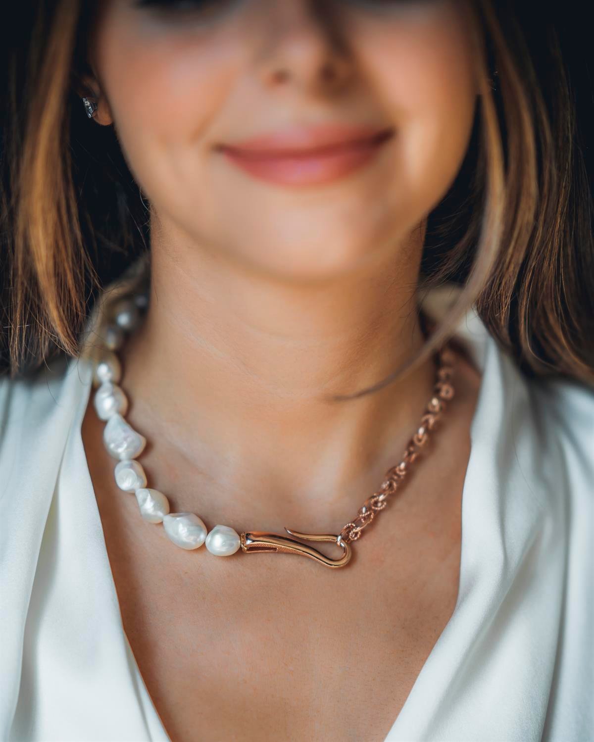 Miya Zincir Barok İnci Kolye