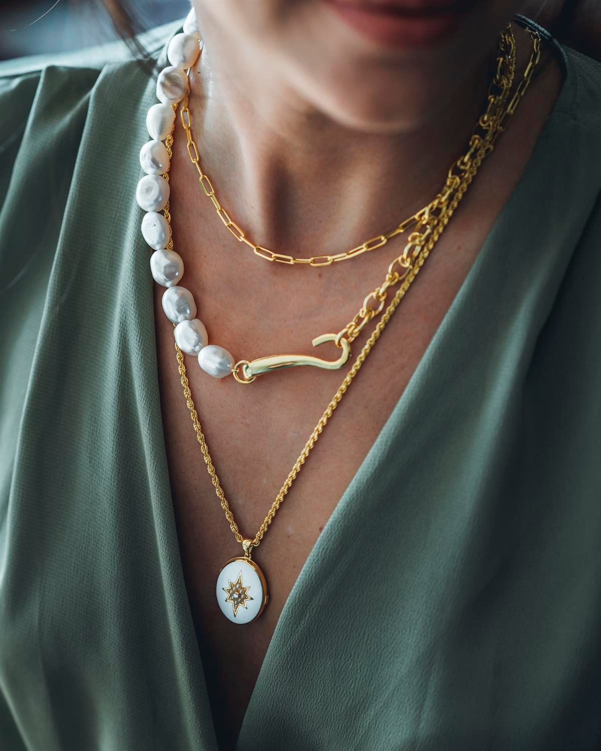 Miya Zincir Barok İnci Kolye