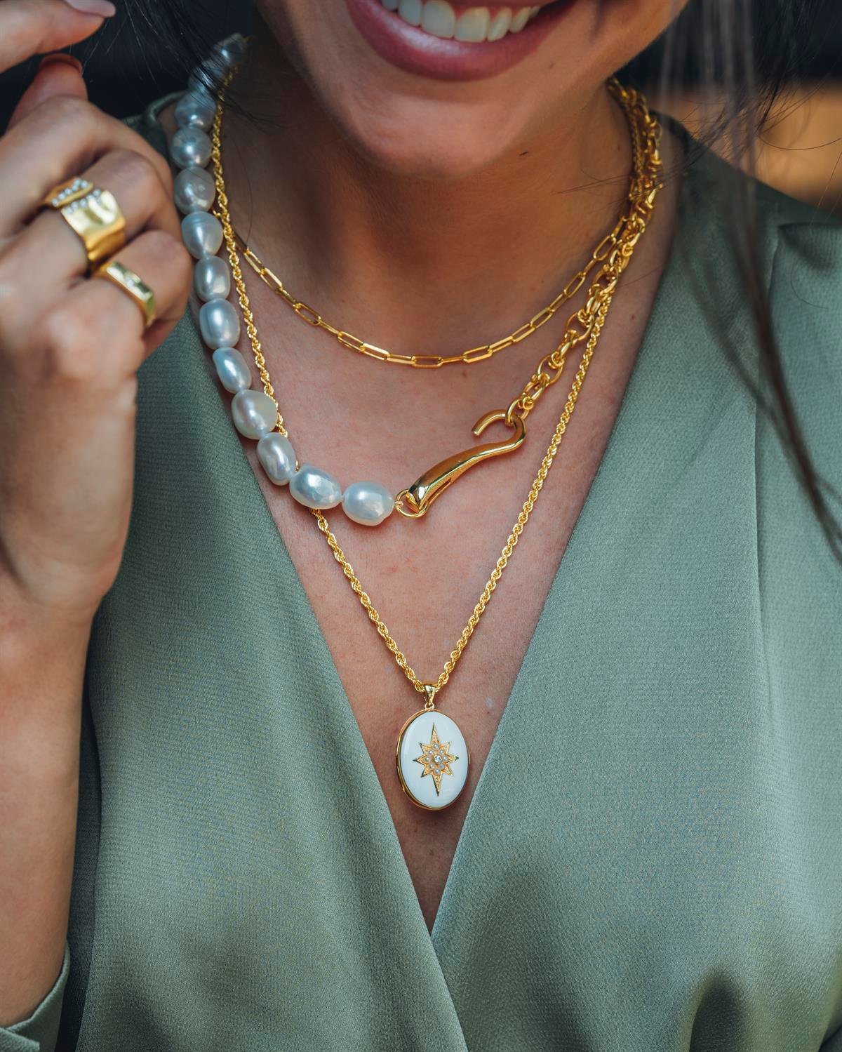 Miya Zincir Barok İnci Kolye