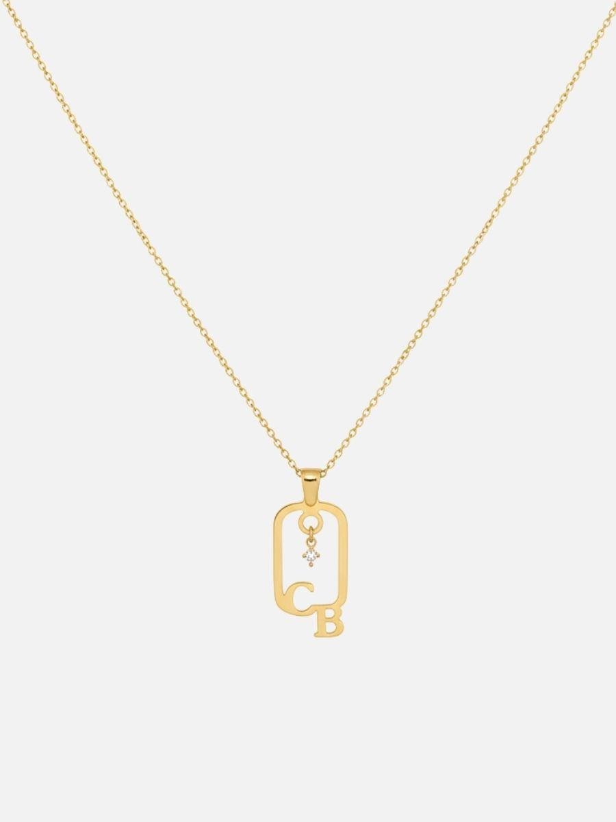 Oval İncili Harf Kolye