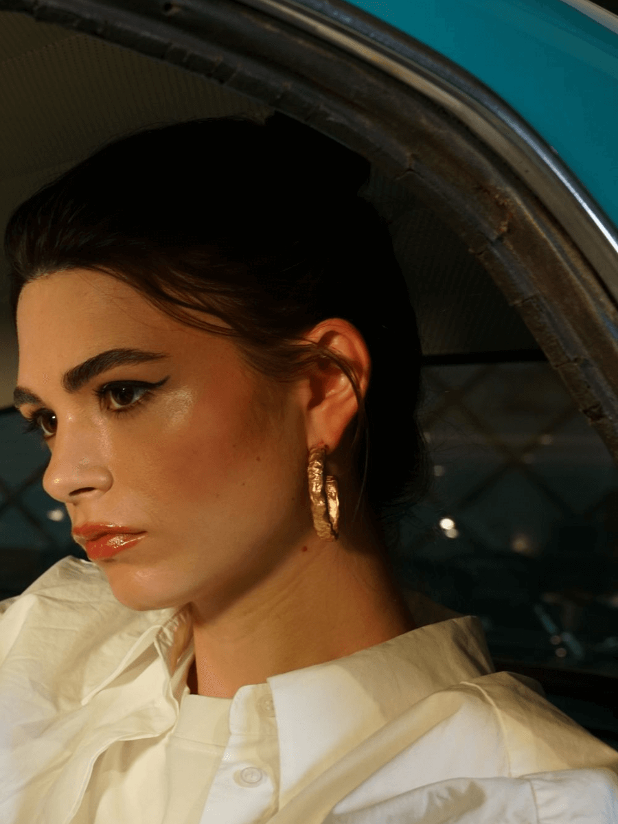 Rara Amorf Yarım Oval Küpe